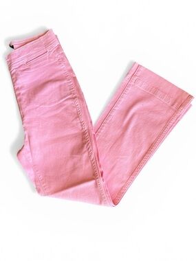 Juicy Couture Womens 26 Pink Crop Flare Jeans Front Zip J Pull Stretch Denim NWT